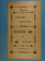 Ville De Calais Art & Charité Théâtre Municipal Soirée De Gala 25 Septembre 1917 Mignon Opéra En 3 Actes - Programmes