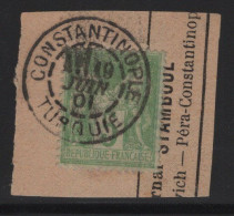 Type Sage Sur Fragment Obliteration Constantinople Turquie - 1901 - Journal Stamboul - Storia Postale