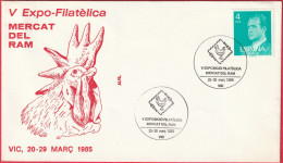 FDC - Enveloppe (Espagne) (29.30-3-1985) - Exposition Philatélique - Mercat Del Ram (Recto-Verso) - FDC
