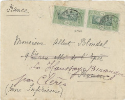 DAHOMEY - N°46 X2 / LSC - COTONOU Pour ROUEN  -TARIF 1-5-10 :10 C - ARRIVEE 28-5-15 - Cartas & Documentos