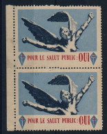 FRANCE - 2 Vignettes "Pour Le Salut Public OUI" - Campagne D'opinion En Faveur Du Général De Gaulle - 1948 - Andere & Zonder Classificatie