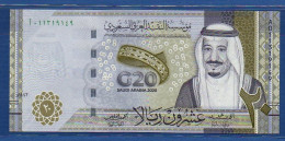 SAUDI ARABIA - P.44 – 20 Riyals 2020 UNC, S/n A011319149 "G20 Summit In Riyadh" Commemorative Issue - Saoedi-Arabië