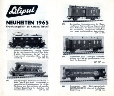 Catalogue LILIPUT 1965 Neuheiten Spur HO 1:87 - Allemand