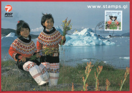 Groënland 2005, Enfants En Costumes. Grande Carte Avec Paysage. Oblitération Tasiilaq 31/10/2005. - Covers & Documents