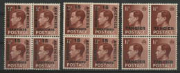 MAROC MAROCCO Edward VIII Zone Espagnole N° 68 + Zone Française N° 38 + TANGER N° 13 Neufs ** (MNH) En Blocs De 4.TB - Bureaux Au Maroc / Tanger (...-1958)