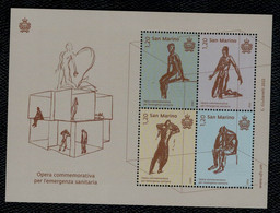 San Marino 2022 Opera Commemorativa Per Emergenza Sanitaria 4v In Foglietto Complete Set ** MNH - Ungebraucht