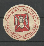 FINLAND FINNLAND Turu & District Old Seal Stamp Siegelmarke Vignette Coat Of Arms Wappe - Otros & Sin Clasificación