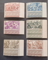 FRANCE COLONIE AFRIQUE OCCIDENTALE 1946 TCHAD AU RHIN TYPES TIMBRES AERIENS D AFRIQUE EQUATORIALE CAT YVERT N. 5/10 MNH - 1946 Tchad Au Rhin