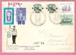 Poland 1964, Cover Poznan, Police, Transported By Glider Planeur Segelflugzeug, Philatelic Exhibition, - Police - Gendarmerie