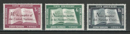 UNO New York, Mi 39-41, Sc 35-37 ** Mnh - Unused Stamps