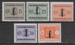 Italia Italy 1944 RSI Segnatasse Fascio 5val Sa N.S60,S63-S64,S66.S68 Nuovi MH * - Impuestos