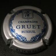 119b - 6 - Gruet Buxeuil Nom Horizontal, Petit Liseret Argent & Bleu (côte 1,5 Euros) Capsule De Champagne - Gruet