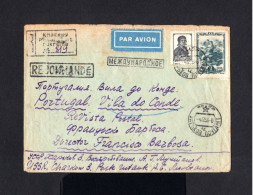 K192-RUSSIA-.AIRMAIL REGISTERED COVER KHARKOV To PORTUGAL.1956.Enveloppe RECOMMANDEE AERIEN.Russland - Covers & Documents