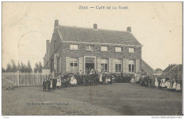 Zele.  -   Café De La Gare.   -   Zeer Mooie Kaart.  -  1909 - Zele