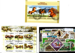 Lot Timbres Et Blocs Thematique " Chevaux " - Chevaux