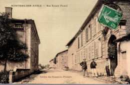 MONTIERS SUR SAULX  -  Rue Ernest Picard  -  Animation  -  Carte Toilée Couleur Des Comptoirs Français - Montiers Sur Saulx