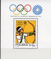 1972 Olympiade München Block Pologne Block 51 ** 3€ Ringe Bogenschießen Hoja Bloc Ss Olympics M/s Sport Sheet Bf Polonia - Archery