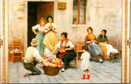 Maryland Baltimore Haussner's Restaurant Mural "The Venetian Flower Vendor" By Eugene De Blaas - Baltimore