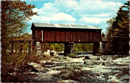 Covered Bridge Railroad Covered Bridge Over Contoocook River Bennington New Hampshire - Ponts