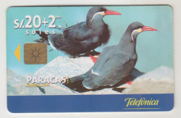 PERU - Paracas Pareja De Zarcillos (Glossy) (Bird), Chip:GEM1B (Not Symmetric White/Gold), Tirage 50.000, Used - Pérou