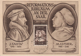 Sarre Carte Maximum 1951 Calvin Et Luther 295 - Cartes-maximum