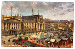 Allemagne--LEIPZIG -1907--illustrateur Oilette--Universitaet Augustusplatz (animée)........timbre....cachet - Leipzig