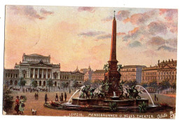 Allemagne--LEIPZIG -1907--illustrateur Oilette--Mendebrunnen U Neues Theater (animée).......timbre....cachet - Leipzig