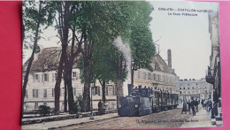 Chatillon Sur Seine , Tramway Devant La Sous Préfecture , Carte Glacée - Chatillon Sur Seine