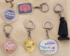 Lot De 6 Porte-clefs Publicitaires - Publicité Vins Et Alcools Divers - Autres & Non Classés