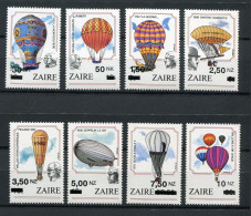 Zaire - 1994 - OCB 1457-1464 - MNH ** - Opdruk Surchargé Surcharged Luchtballon Ballon Balloon - Cv € 60 - Unused Stamps