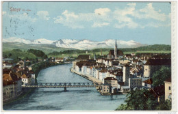Delcampe - STEYR - PANORAMA , LITHO 1908 - Steyr