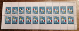 RC 21384 FRANCE VIGNETTES DES JEUX OLYMPIQUES DE GRENOBLE 1968 FEUILLET COMPLET DE 20ex IMPRIMÉS TETE BECHE NEUF ** MNH - Blokken & Postzegelboekjes