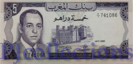 MOROCCO 5 DIRHAMS 1970 PICK 56 REPLACEMENT AUNC - Maroc