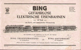 Catalogue BING 1931 Gefahrlose Elektrische Eisenbahnrn  ORIGINAL - Deutsch