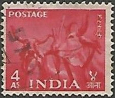 INDE - Bœufs (Bos Primigenius Indicus) - Plan Quinquennal 1955-1957 - Used Stamps