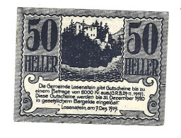 *notgeld   Austria Losenstein 50 Heller  566/2a Cat Val 3,00 Euro - Autriche