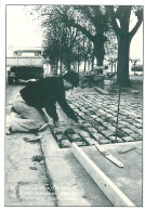 78 FLINS SUR SEINE - Nov 1985  Paveurs Alignant Ses Pavés Sur L'entrée De La Place Du Château - Flins Sur Seine