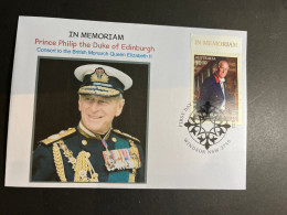 (2 Q 23) Duke Of Edinburgh -  In Memoriam (FDI Postmark 14 June 2022) With Central Top Stamp Of Sheet Of 10 - Covers & Documents