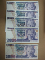 1970 Turkey 500000 Lirasi Banknotes EF O AU - Turquie