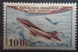 France POSTE AÉRIENNE AIRMAIL 1954 Prototype Avion Mystère IV, Yvert No 30, 100 F Neuf ** MNH TB - 1927-1959 Neufs