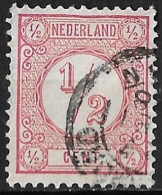 Plaatfout Stipje Op De Kaderlijn 1876-1894 Cijfertype ½ Cent Rose NVPH 30 B PM 9 Leidraad 9 - Plaatfouten En Curiosa