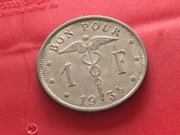 Münze Münzen Umlaufmünze Belgien 1 Franc 1934 Belgique - 1 Franco