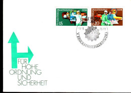 Fdc Allemagne 1975 Santé Accidents Sécurité Routière - Unfälle Und Verkehrssicherheit