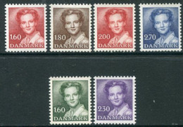 DENMARK 1982 Definitive: Queen Margarethe MNH / **   Michel 746, 753-55, 759-60 - Ongebruikt