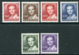 DENMARK 1982 Definitive: Queen Margarethe MNH / **   Michel 746, 753-55, 759-60 - Nuovi