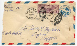 United States 1931 Uprated Scott UC2 5c Air Postal Envelope; Carson City, Nevada To Eugene, Oregon - 1921-40