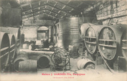 Perpignan * Maison J. GARDIES Fils , Intérieur Des Chais * Vin Tonneaux Viticulteur * CACHET F. LABARRE Chambon Creuse - Perpignan