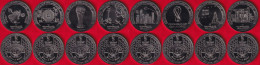 Qatar Set Of 8 Coins: 1 Riyal 2022 "FIFA World Cup, Football" UNC - Qatar