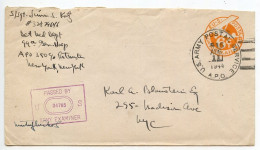 United States 1944 Scott UC4 6c Air Postal Envelope; A.P.O. 515 (Chester, England) To New York City; Censor - 1941-60