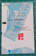 PORTUGAL SUBWAY TICKET LISBON - Europa